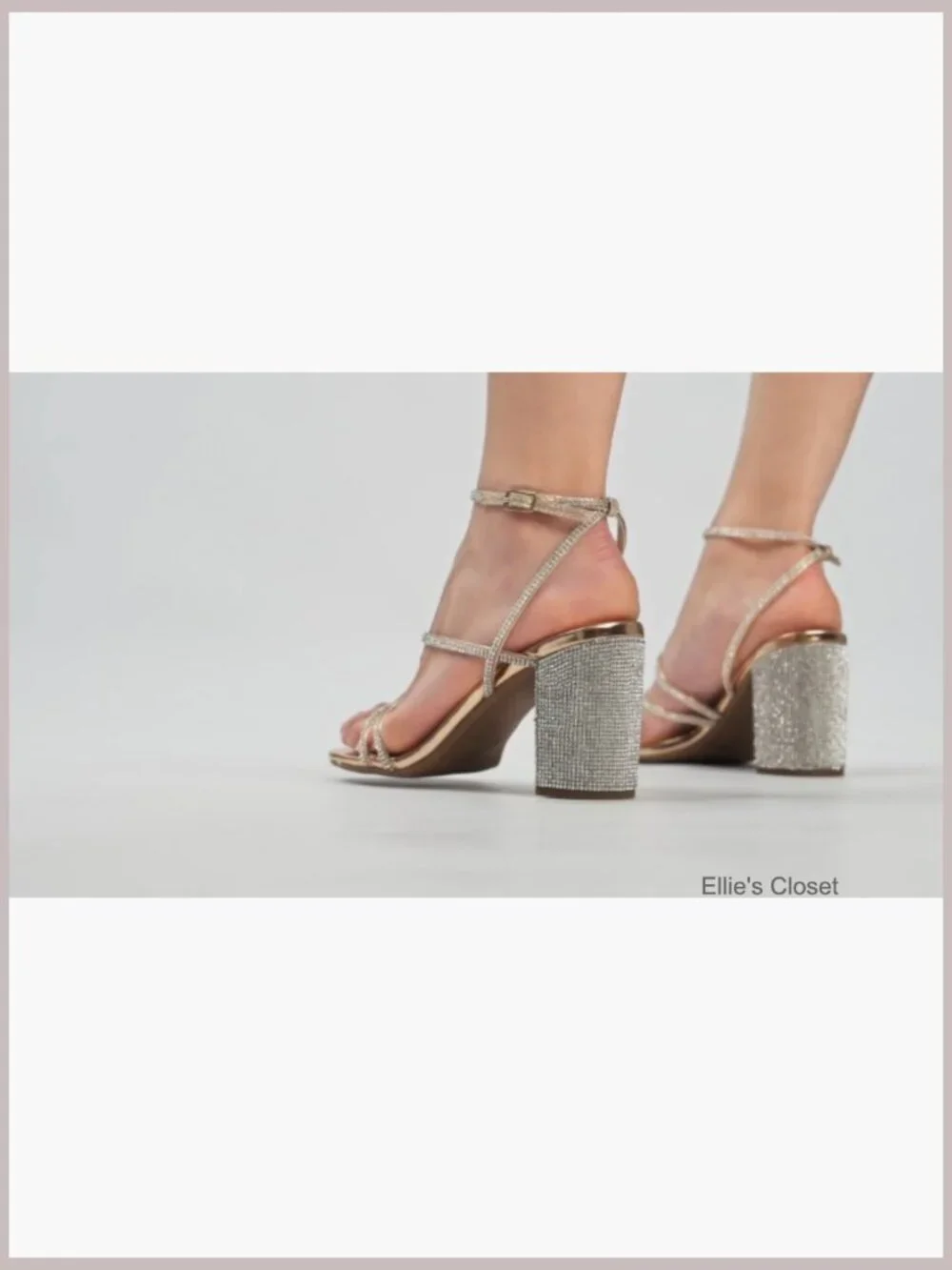 Chunky Block Heeled Sandals Square Open Toe Ankle Buckle 3.15 Inch Heel